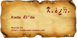 Kada Éda névjegykártya